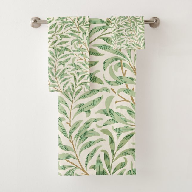 Conjunto De Toalhas Galho de Salgueiro William Morris Botânico Vintage (Insitu)