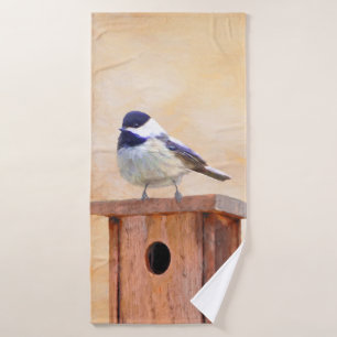 Conjunto De Toalhas Galinha em Birdhouse Pintura Original de Pássaros