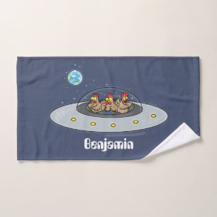 Conjunto De Toalhas Galinhas engraçadas na ilustração de desenhos anim