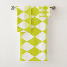 Conjunto De Toalhas Gamas de Diamantes Verdes