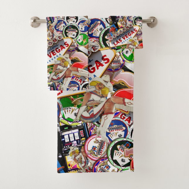 Conjunto De Toalhas Gamblers Delight - Colagem de ícones de Las Vegas (Insitu)