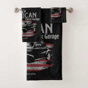 Conjunto De Toalhas Garagem Personalizada de Carro Clássico de Vintage