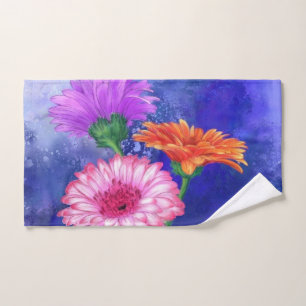 Conjunto De Toalhas Garganta Gerberas de Três Cores - Arte de Desenho