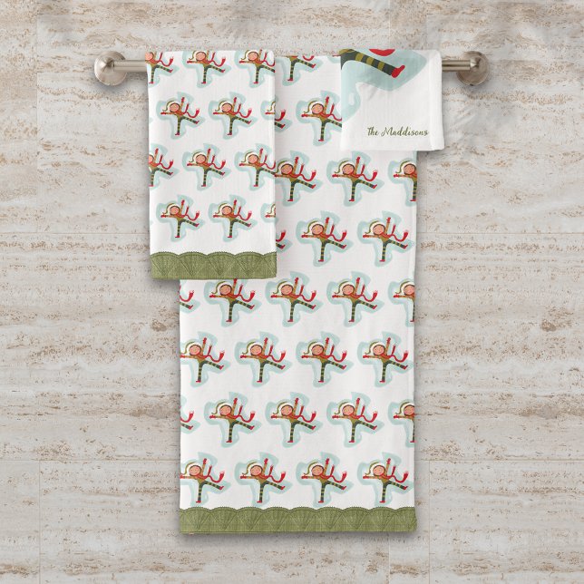 Conjunto De Toalhas Garota Anjo de Neve Bonita (Criador carregado)