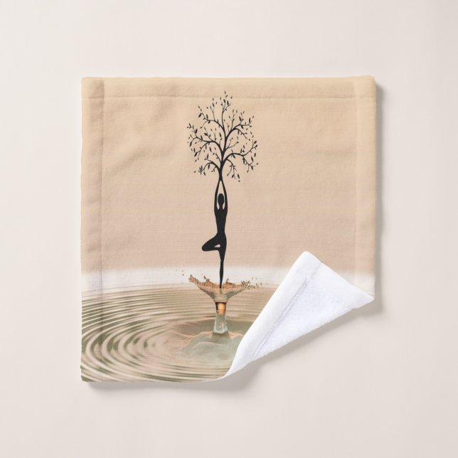 Conjunto De Toalhas Garota Silhouette Yoga (Pano de lavar)