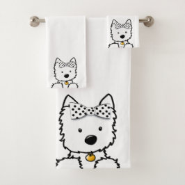 Conjunto De Toalhas Garota Westie Formal