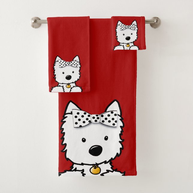 Conjunto De Toalhas Garota Westie Formal (Insitu)