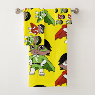 Conjunto De Toalhas Garotos Aniversário de Ação Herói