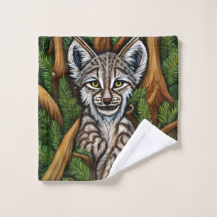 Conjunto De Toalhas Gatinho bonito e adorável do Lynx