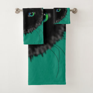 Conjunto De Toalhas Gatinho Preto
