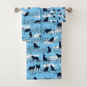 Conjunto De Toalhas gatinhos musicais