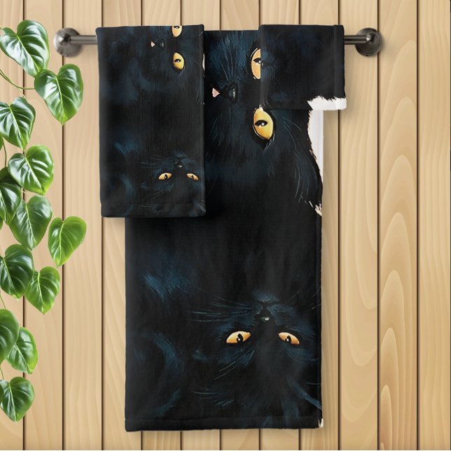 Conjunto De Toalhas Gato de Gato Negro (Criador carregado)