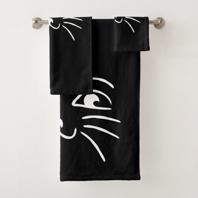 Conjunto De Toalhas "Gato Feliz" (Insitu)