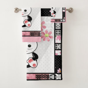 Conjunto De Toalhas Gato gatinho ilustra crianças impressão infantil