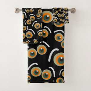 Conjunto De Toalhas Gato Medroso Olhos de Morcego no Halloween Boo
