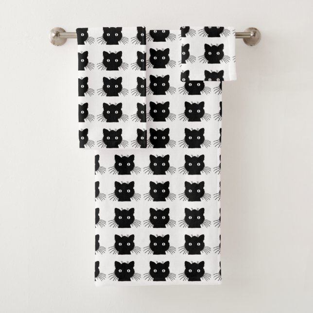 Conjunto De Toalhas Gato Negro (Insitu)