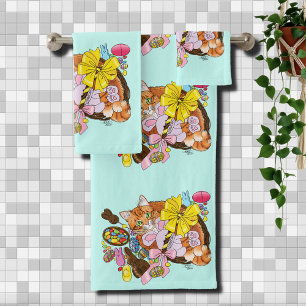 Conjunto De Toalhas Gato Páscoa