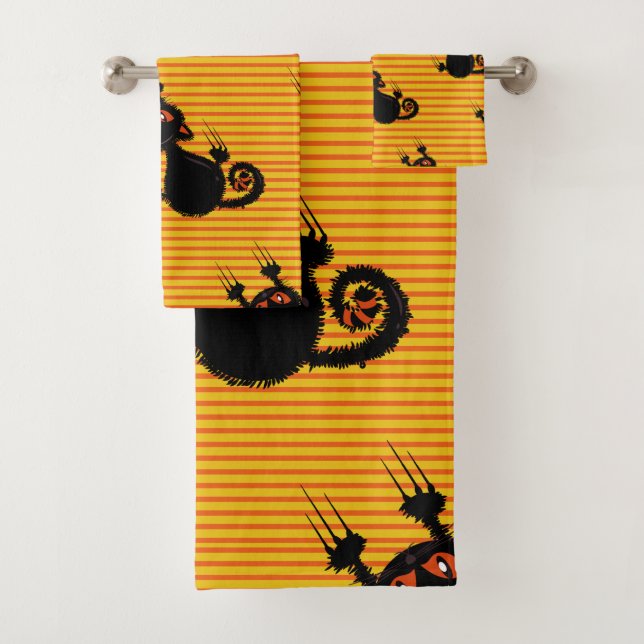 Conjunto De Toalhas Gato preto bonito (Insitu)