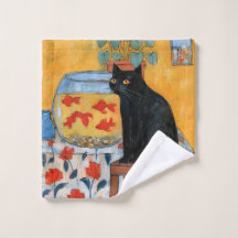 Gato Preto Curioso Observando Aquário