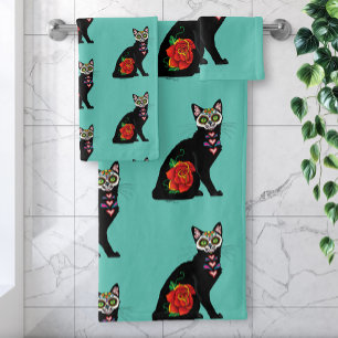 Conjunto De Toalhas Gato Preto do Câncer