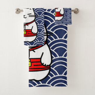Conjunto De Toalhas Gato Sortudo Japonês ou Maneki-Neko