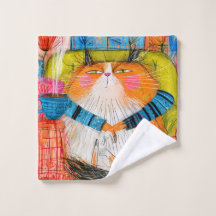 Gato Tabby Laranja Presunçoso Bebendo Café