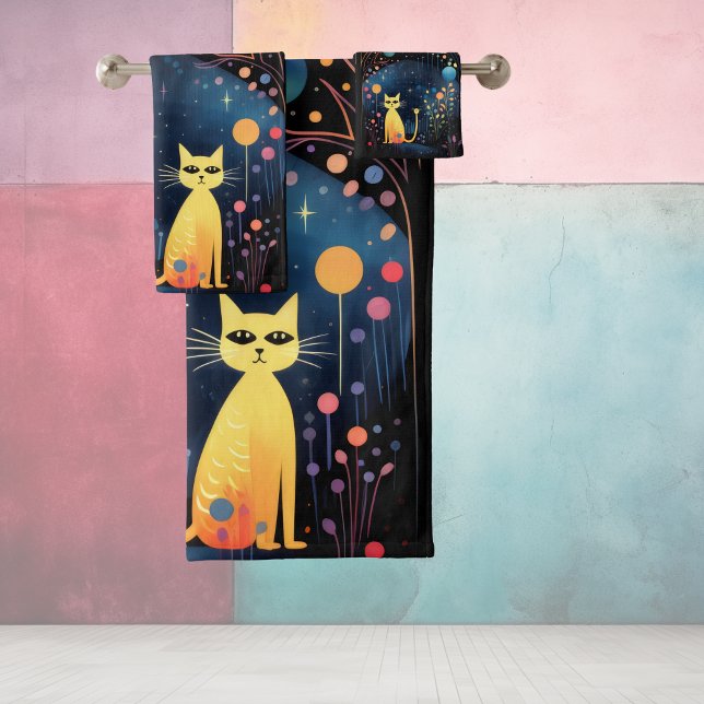 Conjunto De Toalhas Gatos amarelos (Criador carregado)