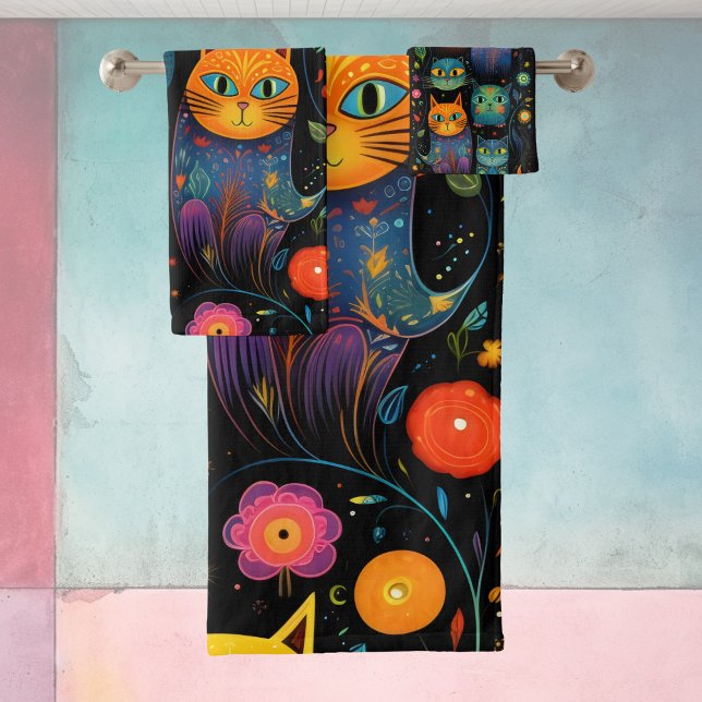 Conjunto De Toalhas Gatos azuis (Criador carregado)