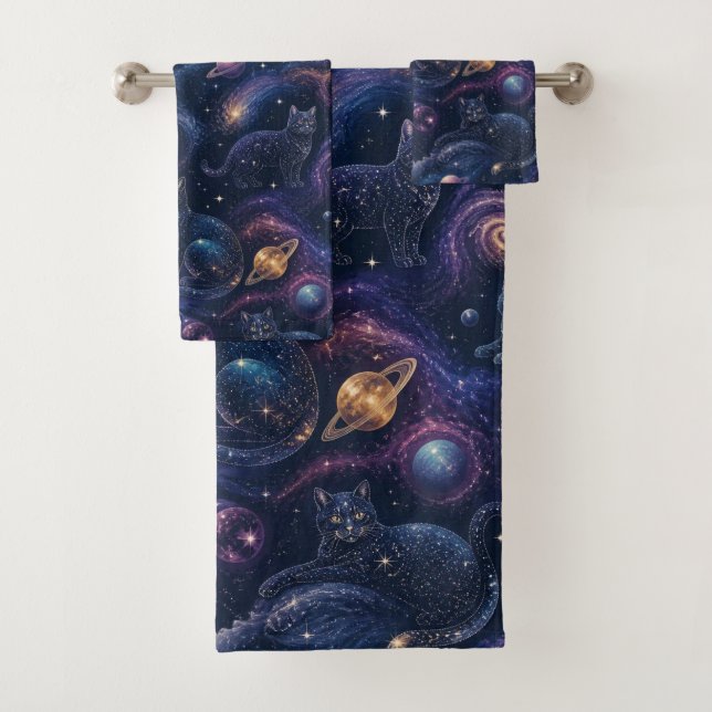 Conjunto De Toalhas Gatos da Galáxia Celestial Nebulosa Espaço (Insitu)