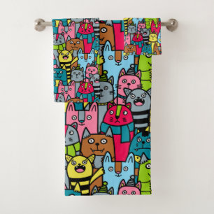 Conjunto De Toalhas Gatos e gatinhos