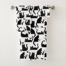 Conjunto De Toalhas Gatos Ruins A Trancar Coisas