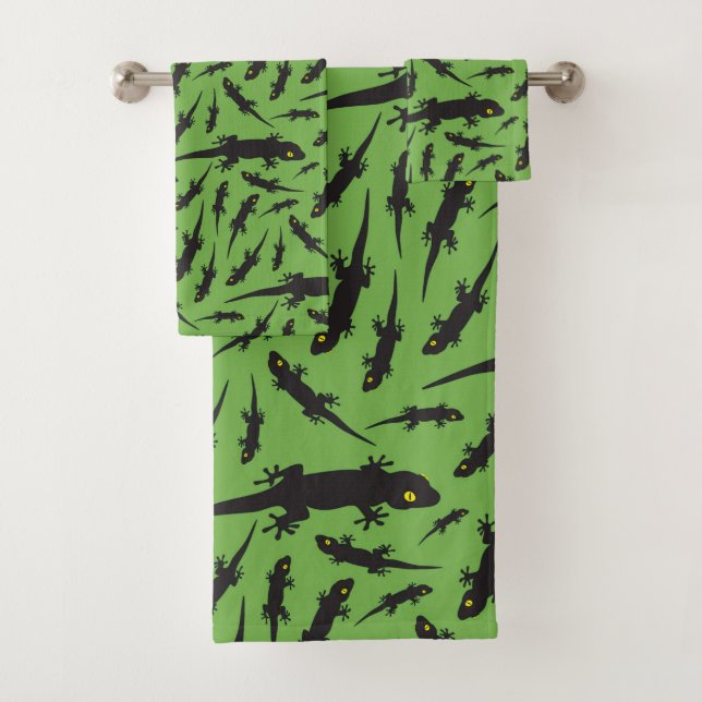 Conjunto De Toalhas Gecko Verde Brilhante com Lizard (Insitu)