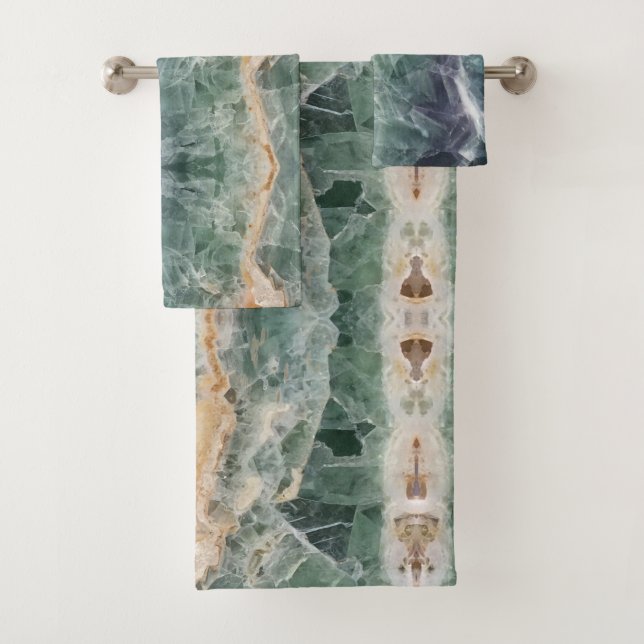 Conjunto De Toalhas Gemstone de Abstrato vívido com Padrão de Fluorito (Insitu)