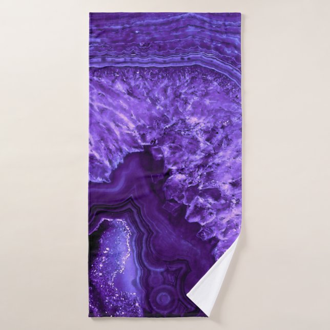 Conjunto De Toalhas Gemstone Mineral Ultra Violett Roxo (Toalha de Banho)