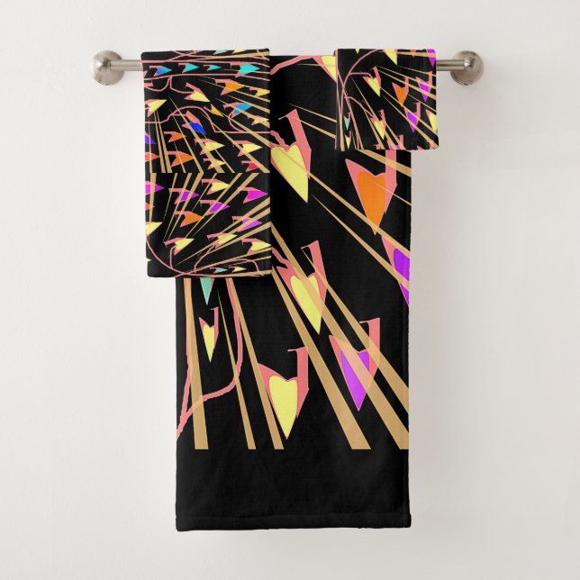 Conjunto De Toalhas Geo Corações  (Insitu)