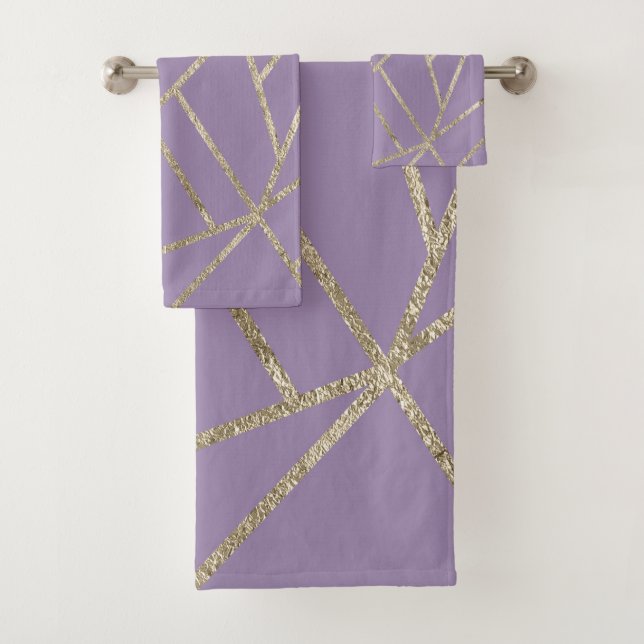 Conjunto De Toalhas Geo Dourado clássico de Lavanda nº 1 (Insitu)