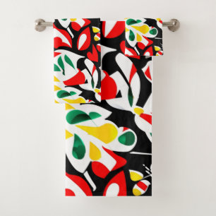 Conjunto De Toalhas Geometria Colorida De Água, Abstrato