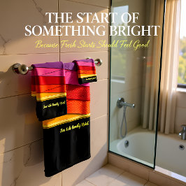 Conjunto De Toalhas Geometria romântica da arte moderna - cor-de-rosa-