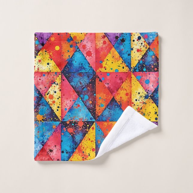 Conjunto De Toalhas Geometric Art: Vibrant Chaos (Pano de lavar)