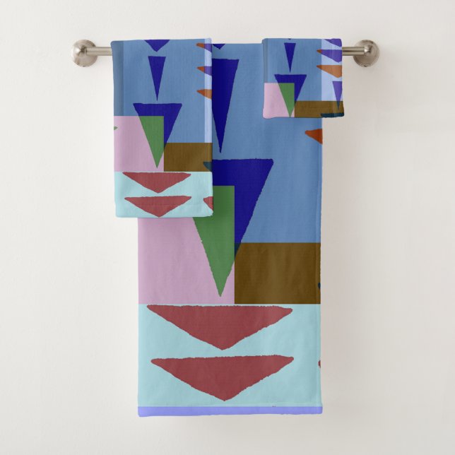 Conjunto De Toalhas Geometric Graphic Motif Modern Trend  (Insitu)