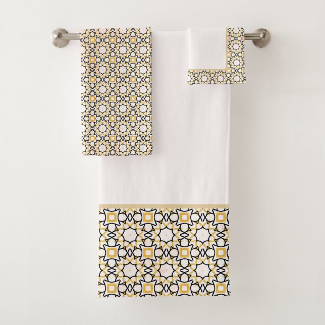 Conjunto de Toalhas Geométricas de Banheiras Rosa- (Insitu)