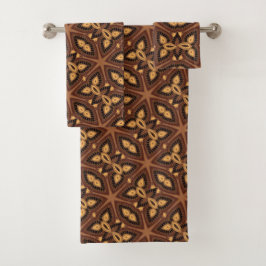 Conjunto de Toalhas Geométricas Tribal Bath