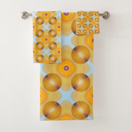 Conjunto De Toalhas Geométrico Amarelo Incomum