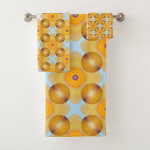 Conjunto De Toalhas Geométrico Amarelo Incomum