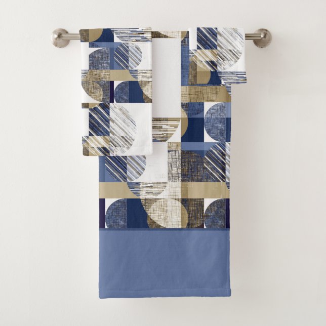 Conjunto De Toalhas geométrico com textura na moda (Insitu)