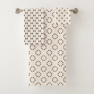 Conjunto De Toalhas Geométrico de Black and Cream Chi