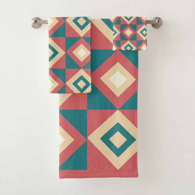 Conjunto De Toalhas Geométrico do Enxame Azul (Insitu)