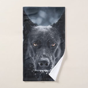 Conjunto De Toalhas German shepherd Preto