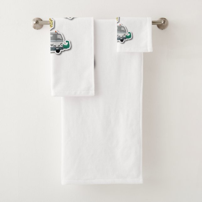 Conjunto De Toalhas Gestaltbares Handtuch-Set mit Hebebühne-Grafik (Insitu)