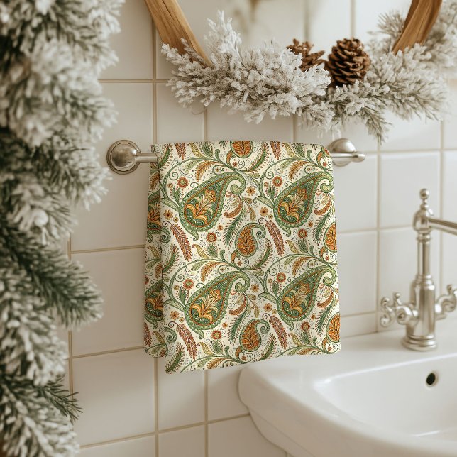 Conjunto De Toalhas Gift for Elders Earthy Boho Paisley Bath Accent (Gift for Elders Earthy Boho Paisley Bath Accent)